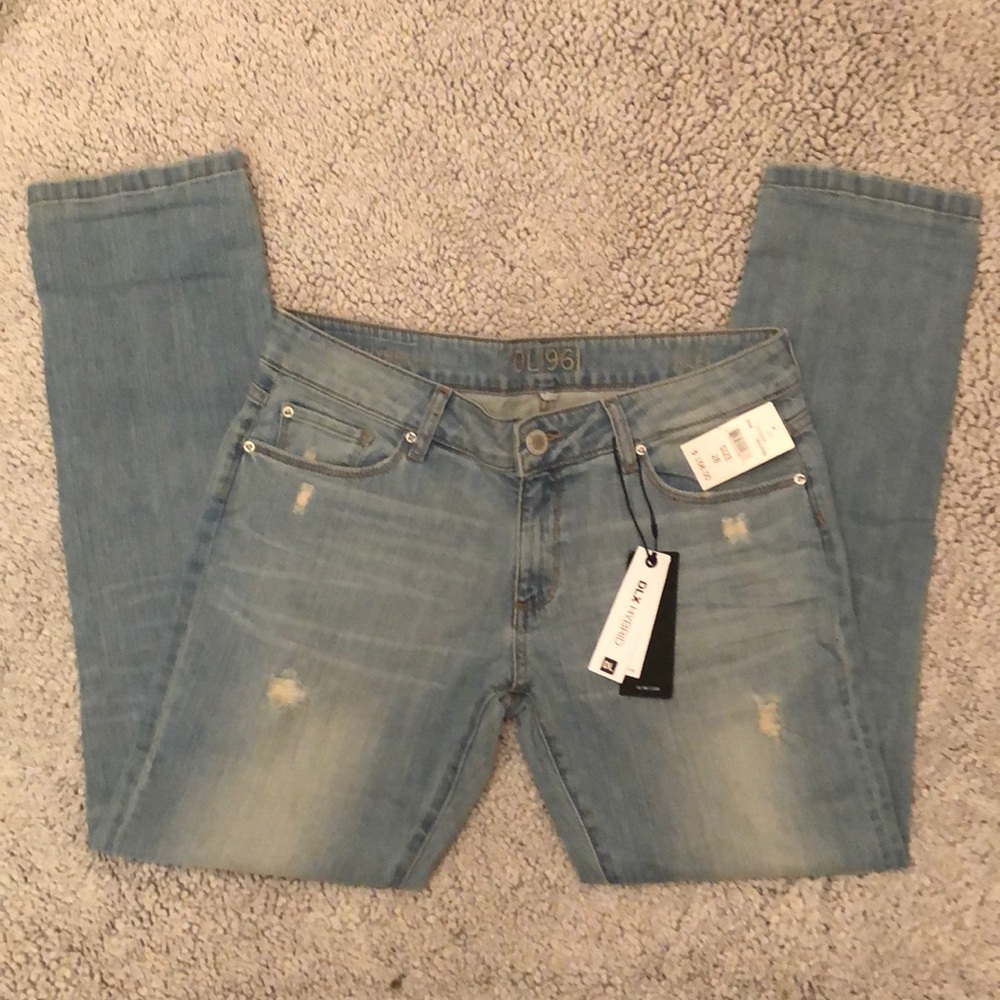 NWT DL 1961 Riley Boyfriend Blue Jeans Size 28